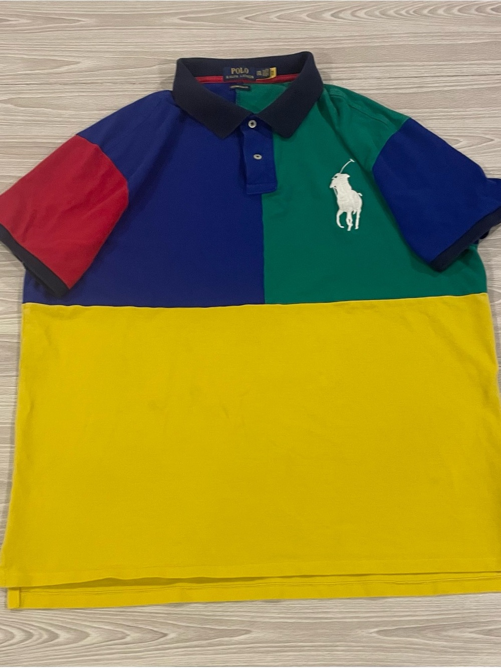 Polo Ralph Lauren Colorblock Big Pony Pique Polo Player Shirt Men’s Size 2XL